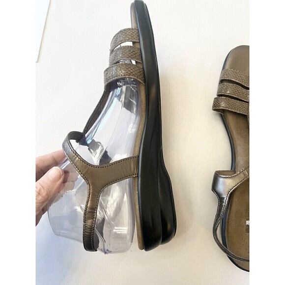 SAS Capri T Strap Sandals Size 10 Leather Classic Comfort Arch Support USA Made - Picture 5 of 10